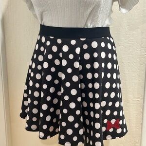 Disney Black and White Polka Dot Skater Skirt with Red Bow Sz 2XL
